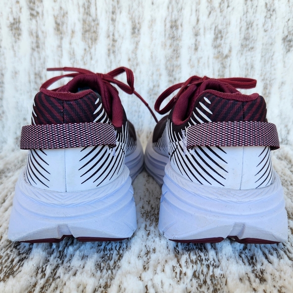 Hoka One One "Rincon 2" Athletic Running Shoe Maroon White | Women's Size 8.5 - Picture 5 of 13